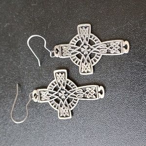 Signed designer Celtic cross earrings ©️HMK CDS
